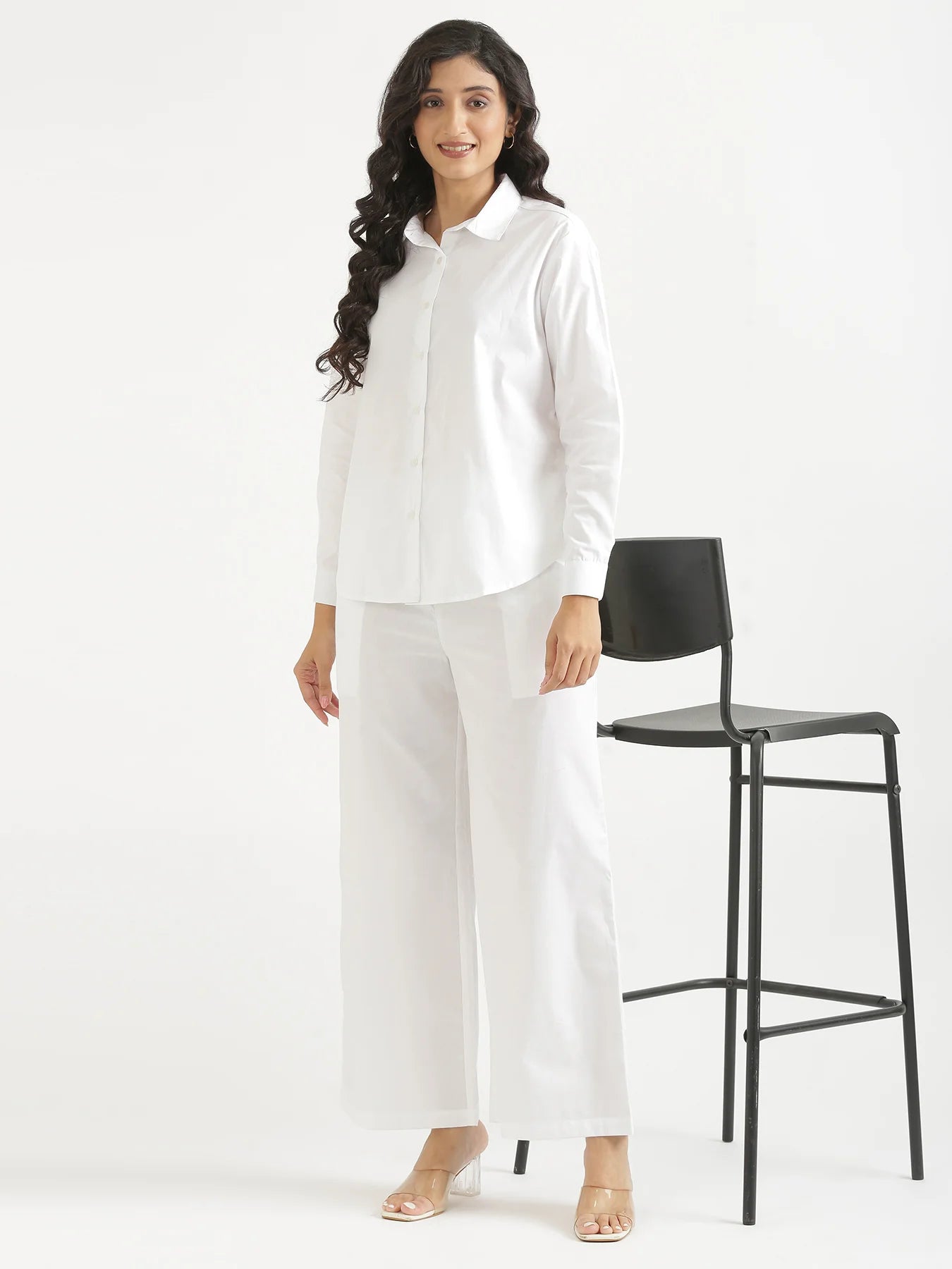 Women White Better Cotton Casual Pant