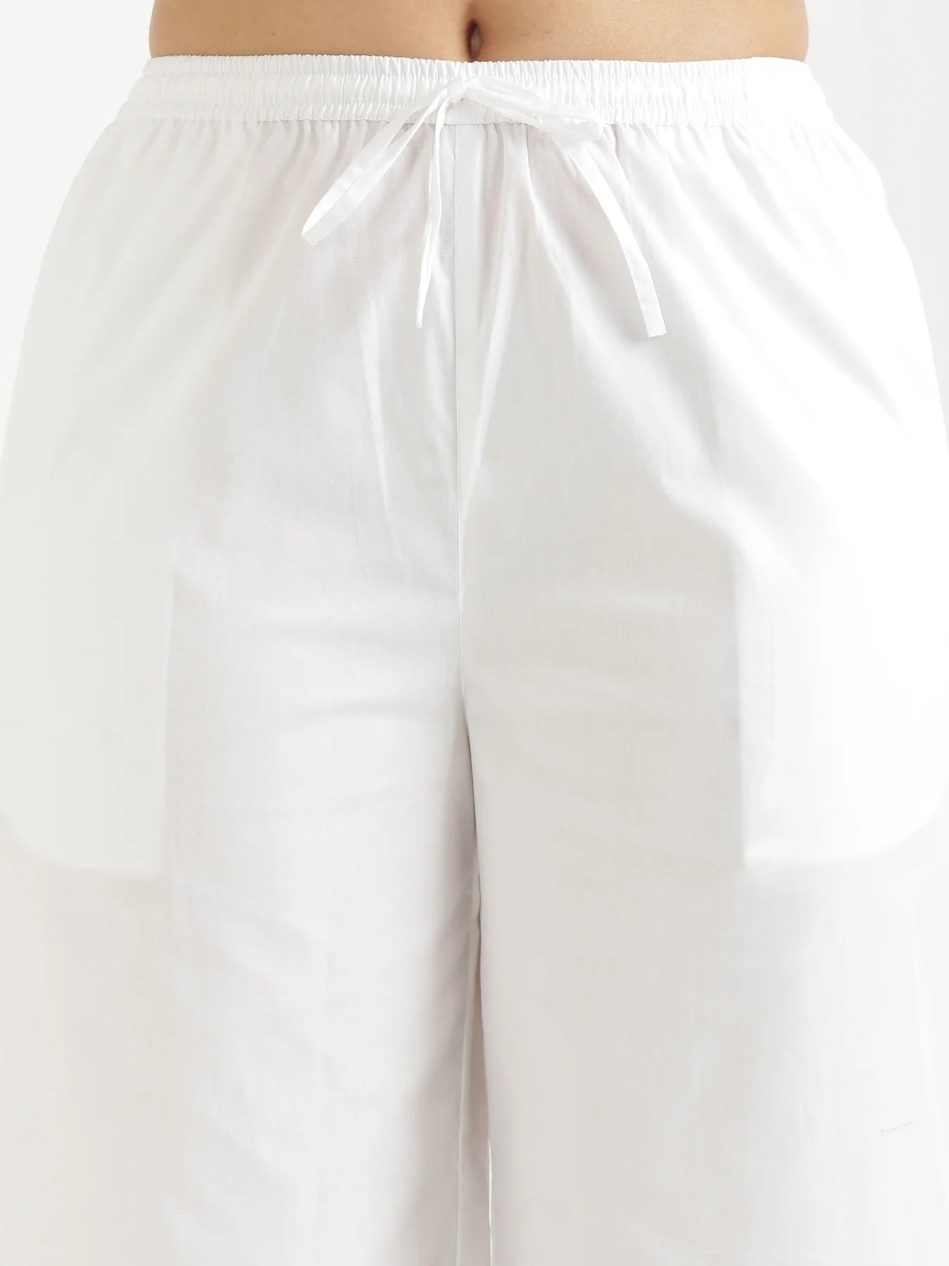 Women White Better Cotton Casual Pant