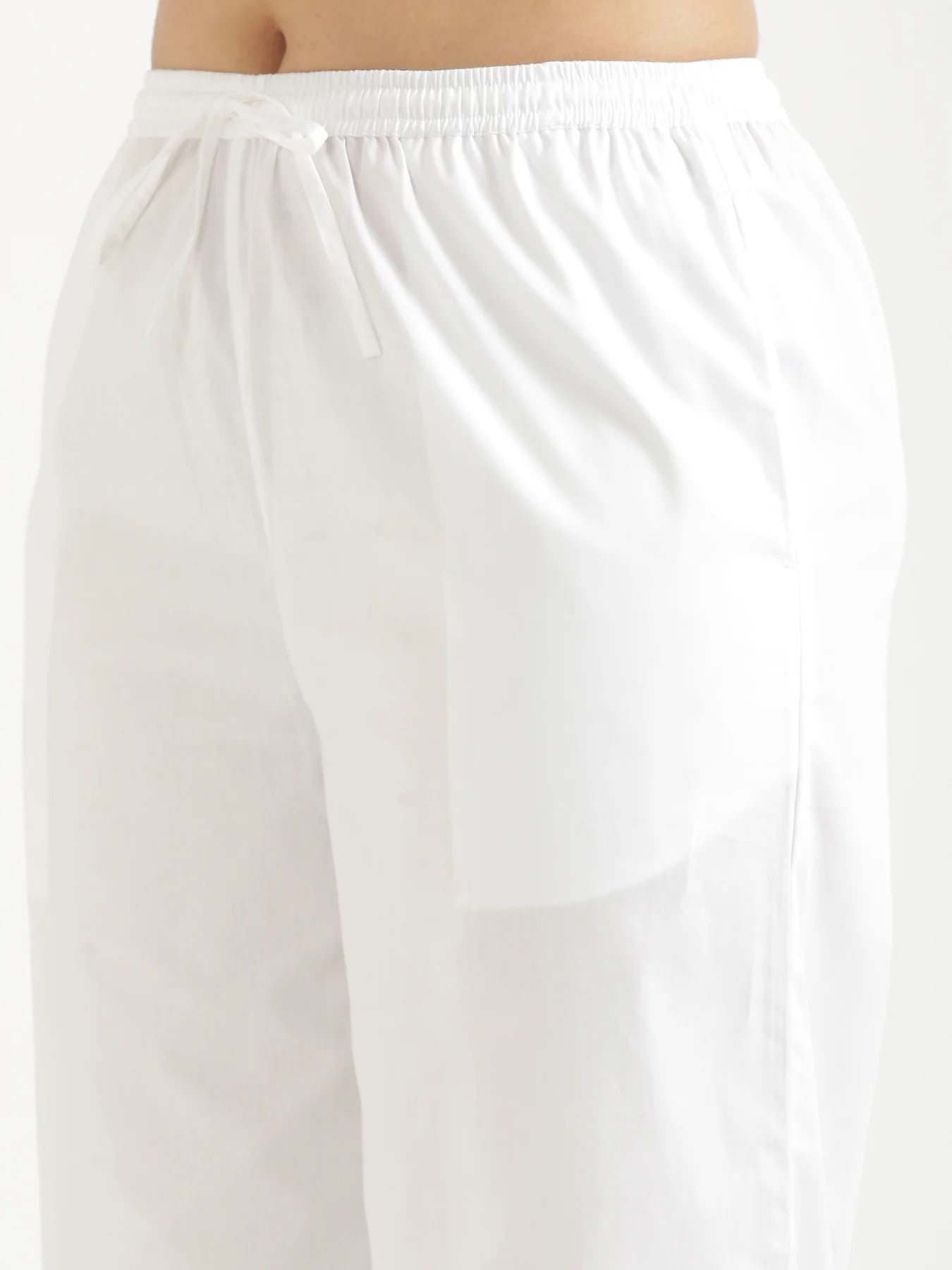 Women White Better Cotton Casual Pant