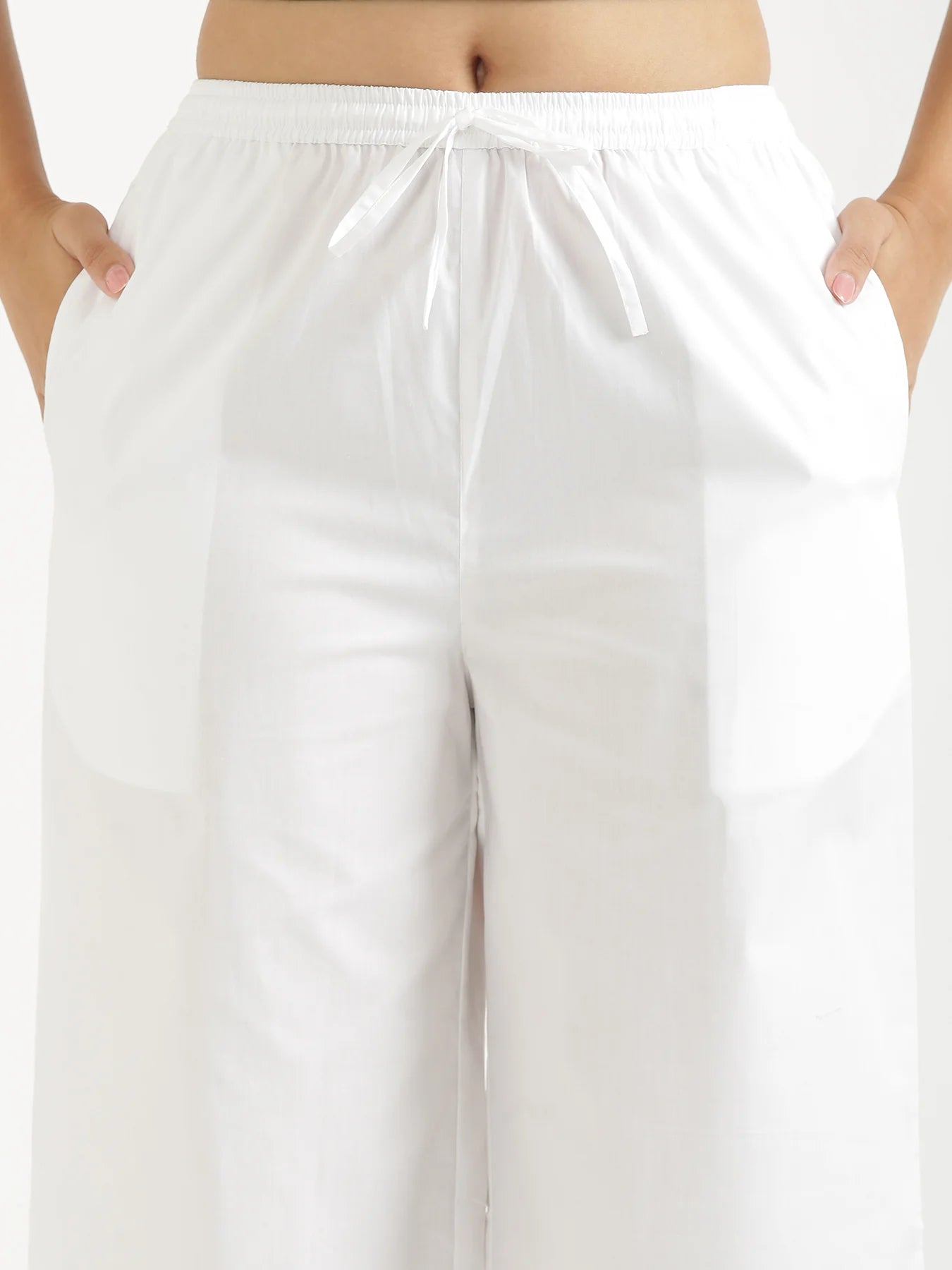 Women White Better Cotton Casual Pant