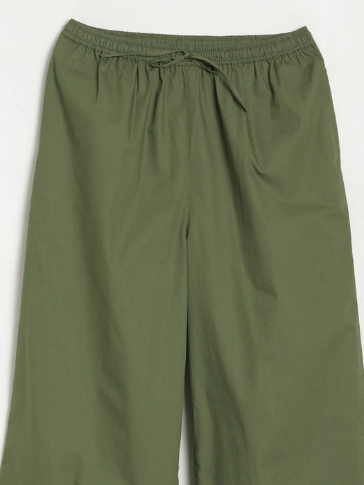 Women Forest Green Better Cotton Casual Pant