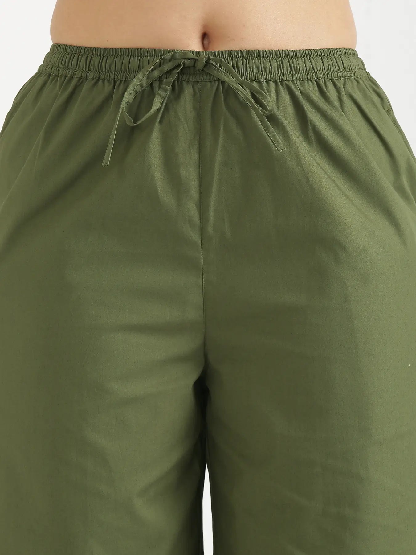 Women Forest Green Better Cotton Casual Pant