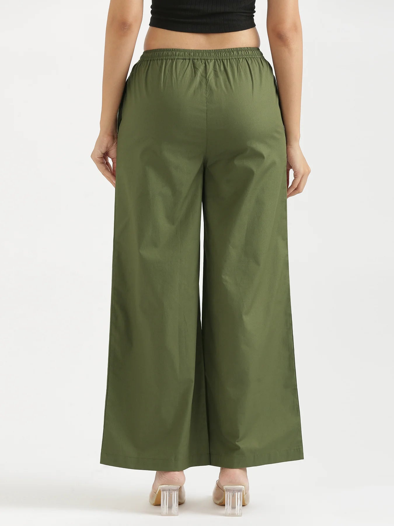 Women Forest Green Better Cotton Casual Pant
