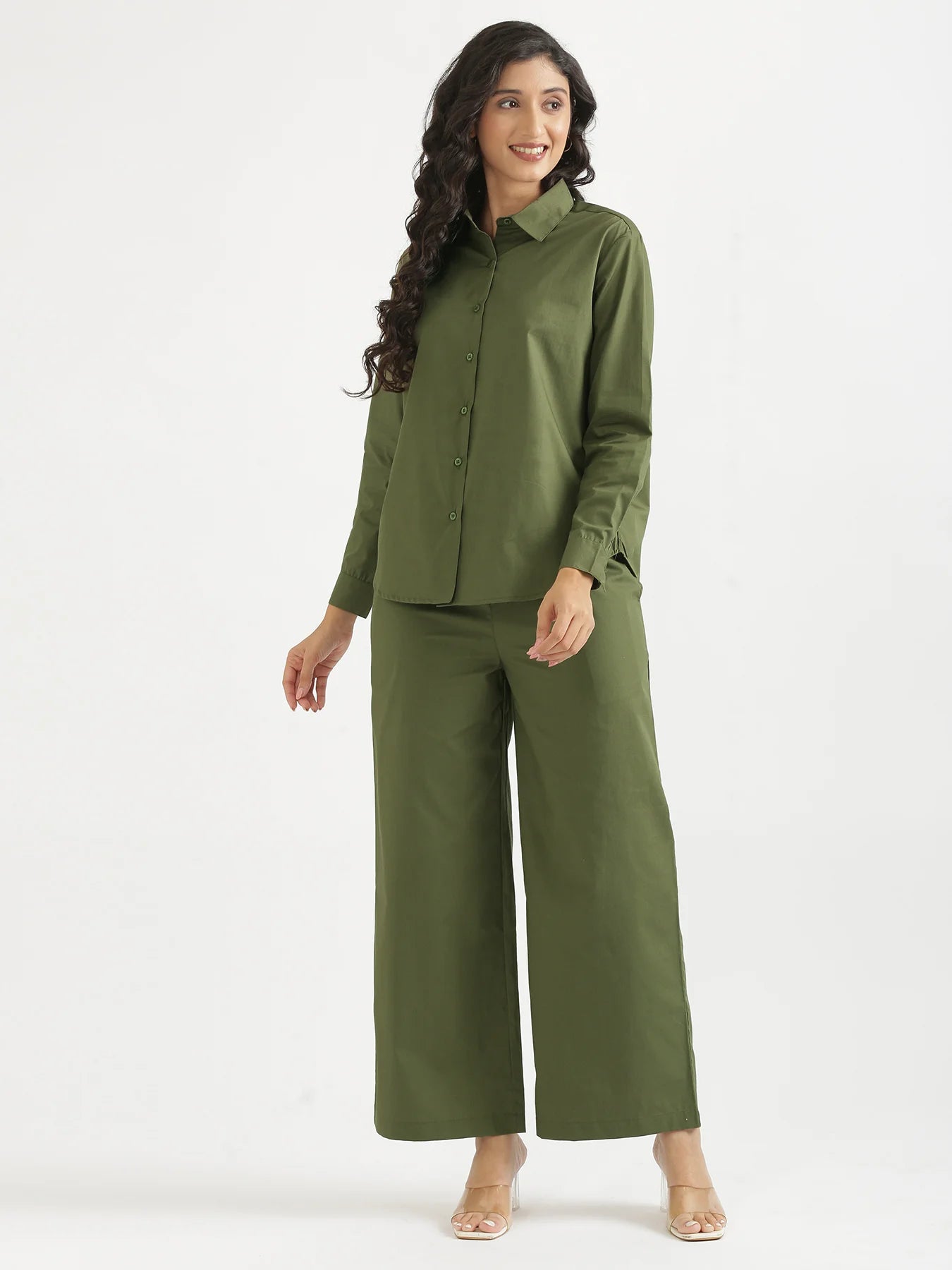 Women Forest Green Better Cotton Casual Pant
