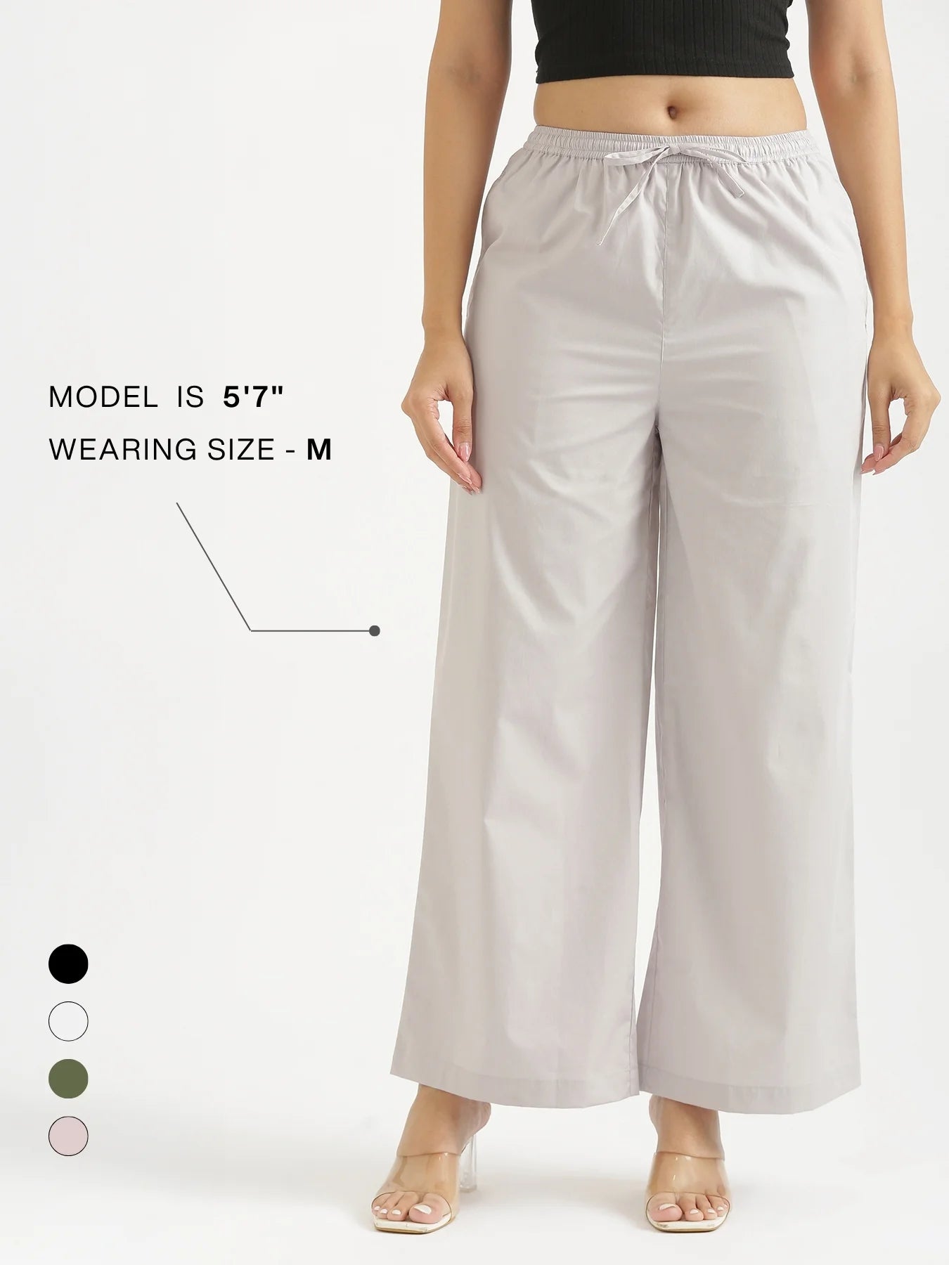 Women Grey Better Cotton Casual Pant