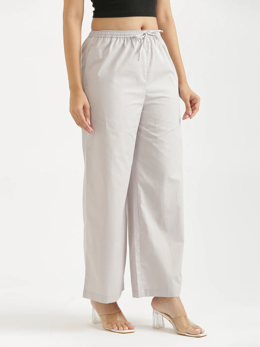 Women Grey Better Cotton Casual Pant