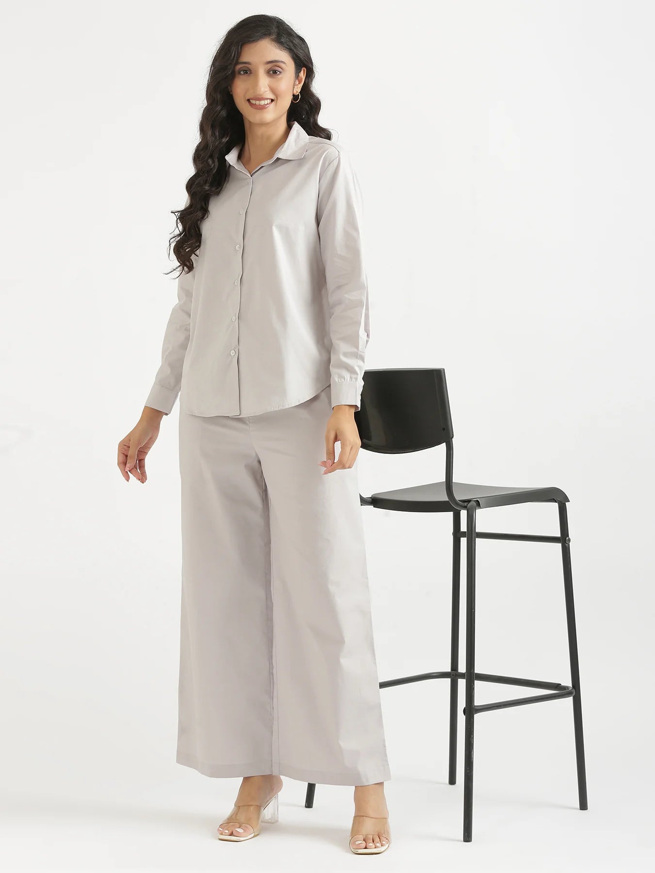 Women Grey Better Cotton Casual Pant
