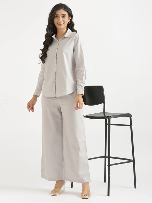Women Grey Better Cotton Casual Pant