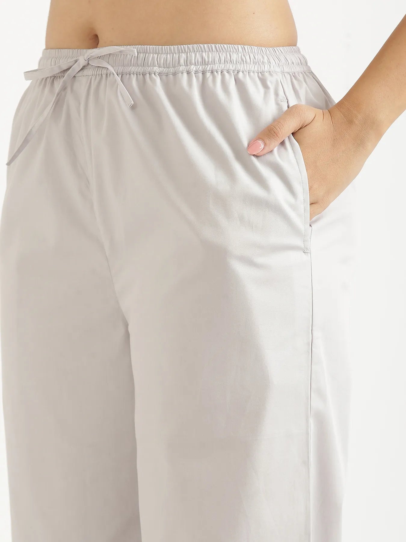 Women Grey Better Cotton Casual Pant