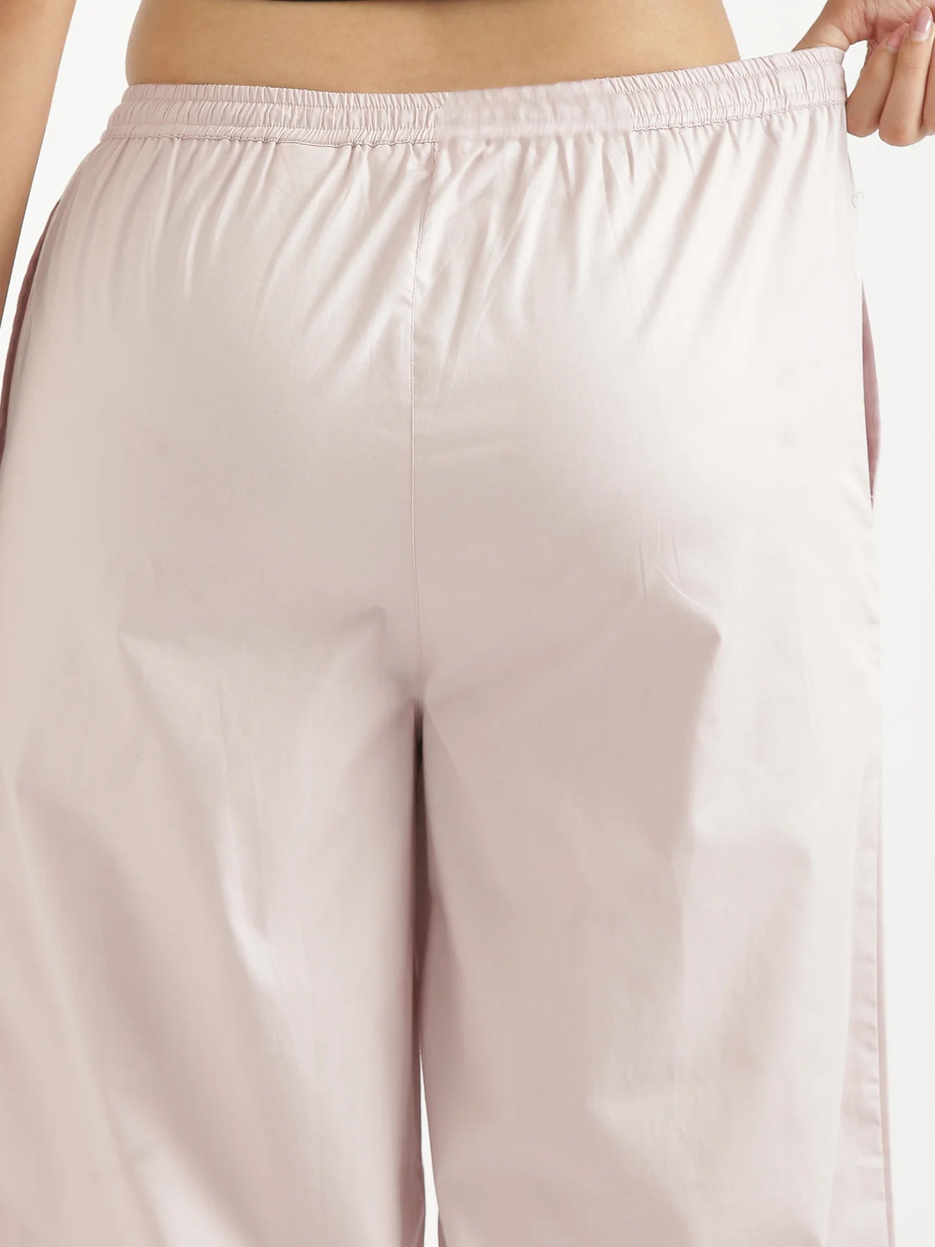 Women Mauve Pink Better Cotton Casual Pant