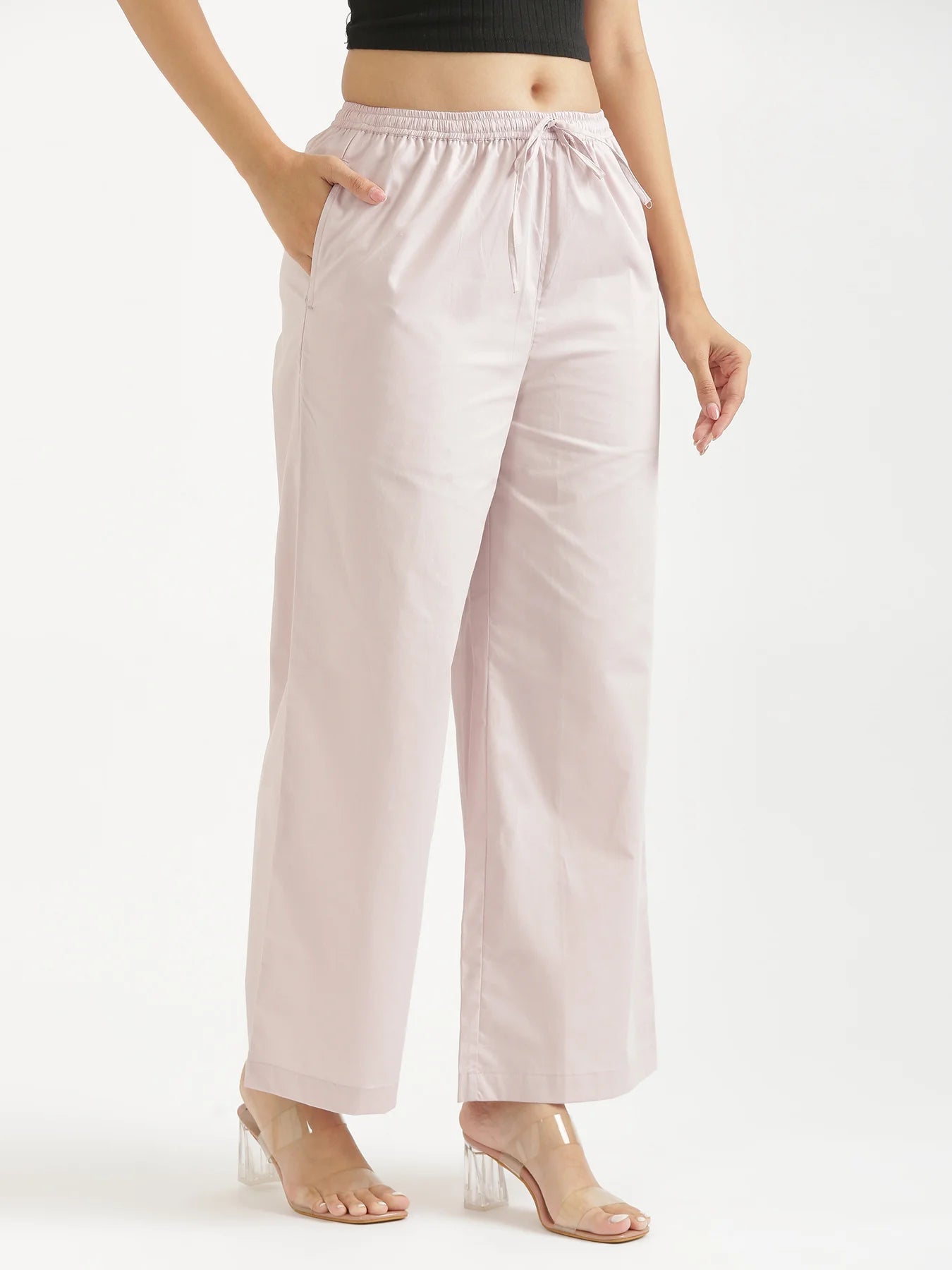 Women Mauve Pink Better Cotton Casual Pant