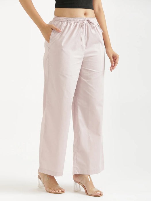 Women Mauve Pink Better Cotton Casual Pant