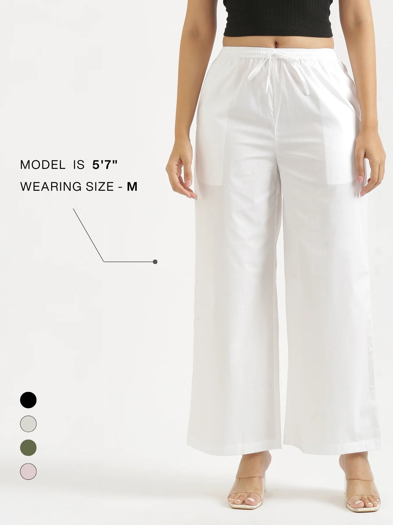 Women White Better Cotton Casual Pant