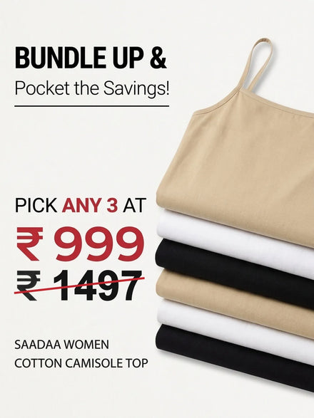 Pick Any 3 banner - Pick Any 3 Women Cotton Camisole Top