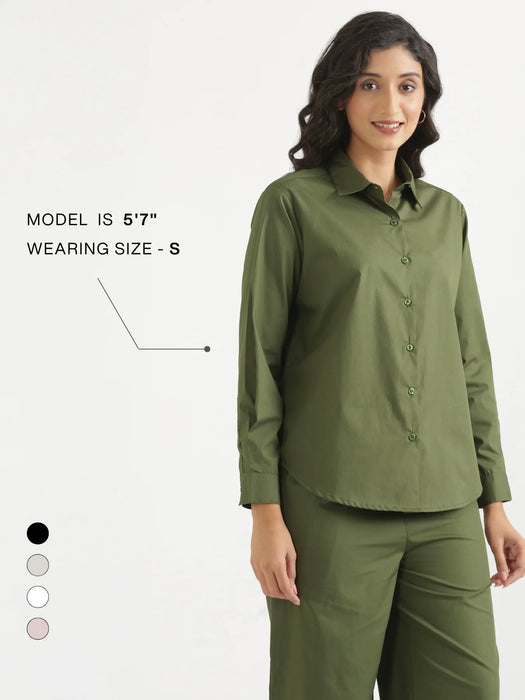 Women Forest Green Better Cotton Everyday Shirt