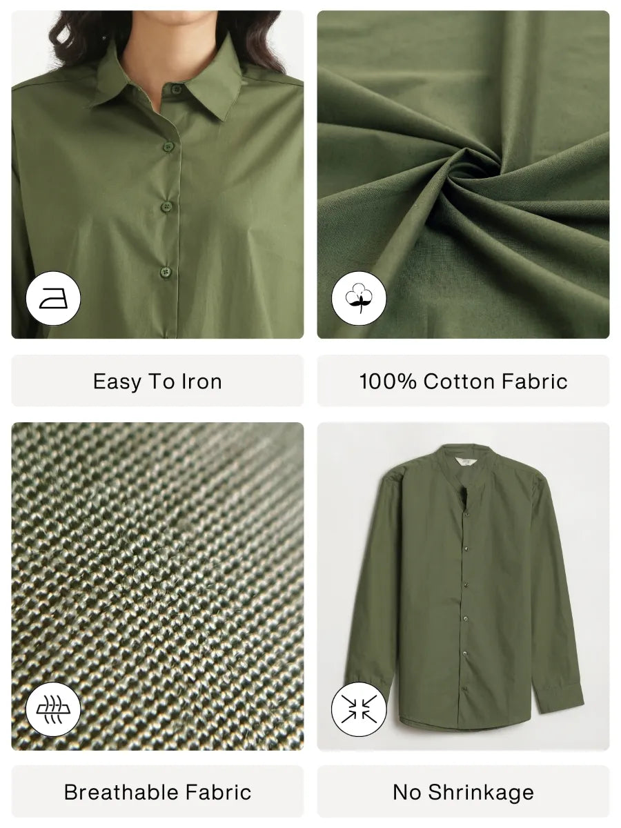 Women Forest Green Better Cotton Everyday Shirt