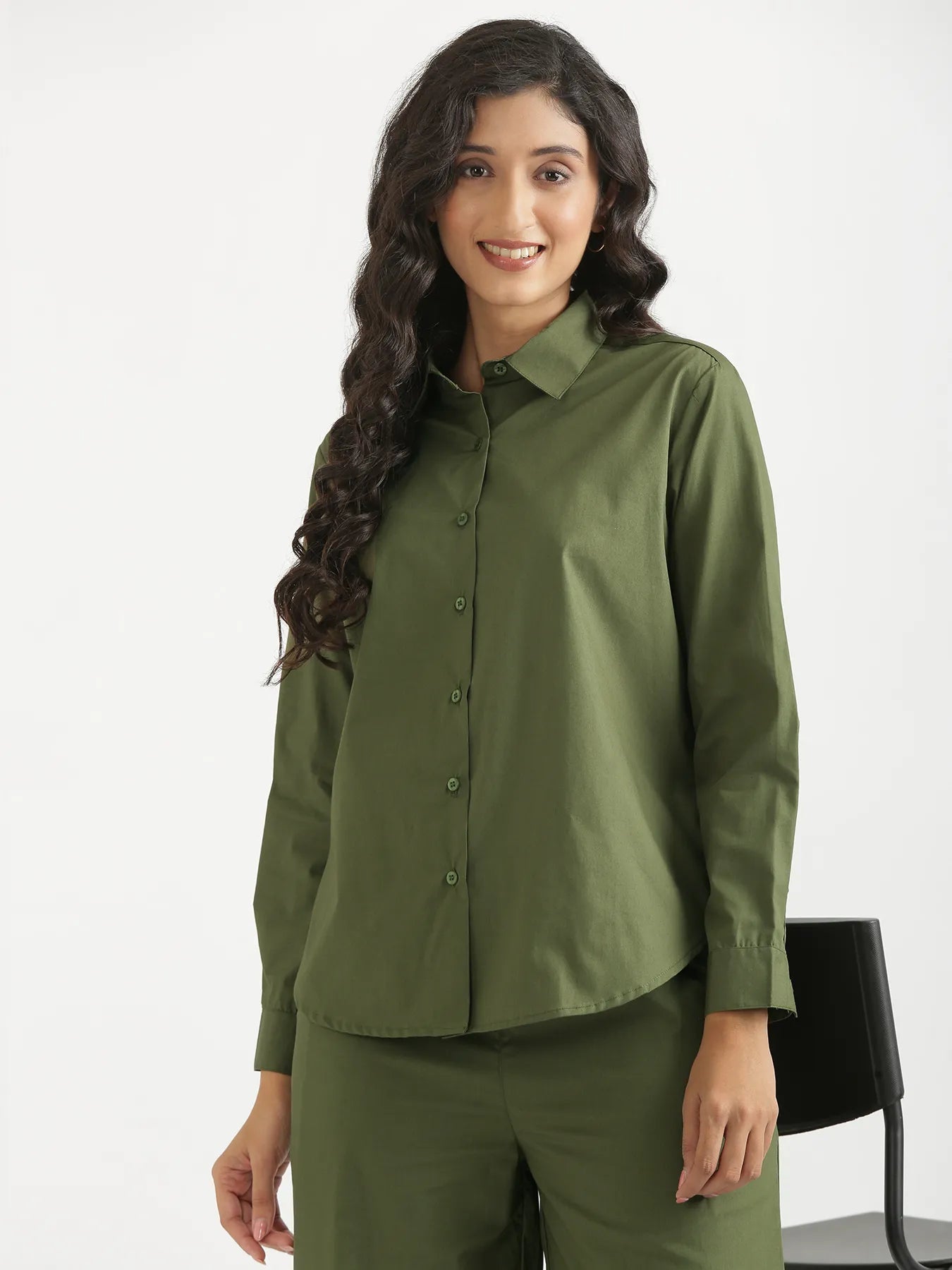 Women Forest Green Better Cotton Everyday Shirt