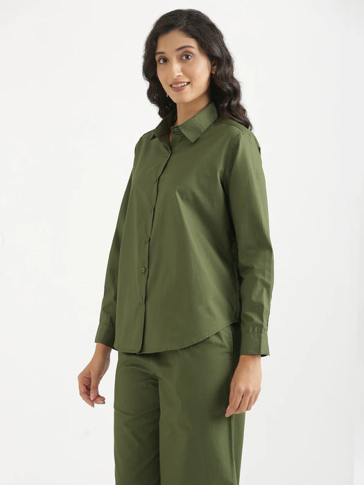 Women Forest Green Better Cotton Everyday Shirt