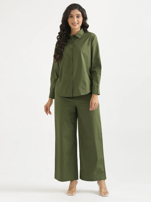 Women Forest Green Better Cotton Everyday Shirt