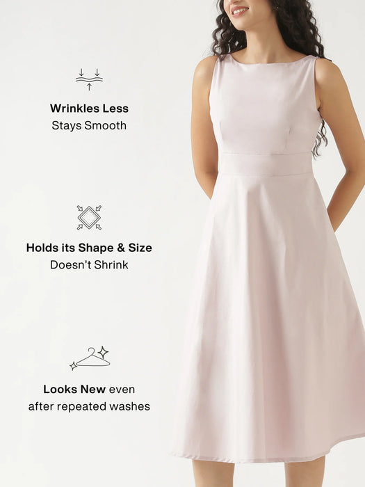 Women Mauve Pink Better Cotton Flared Dress