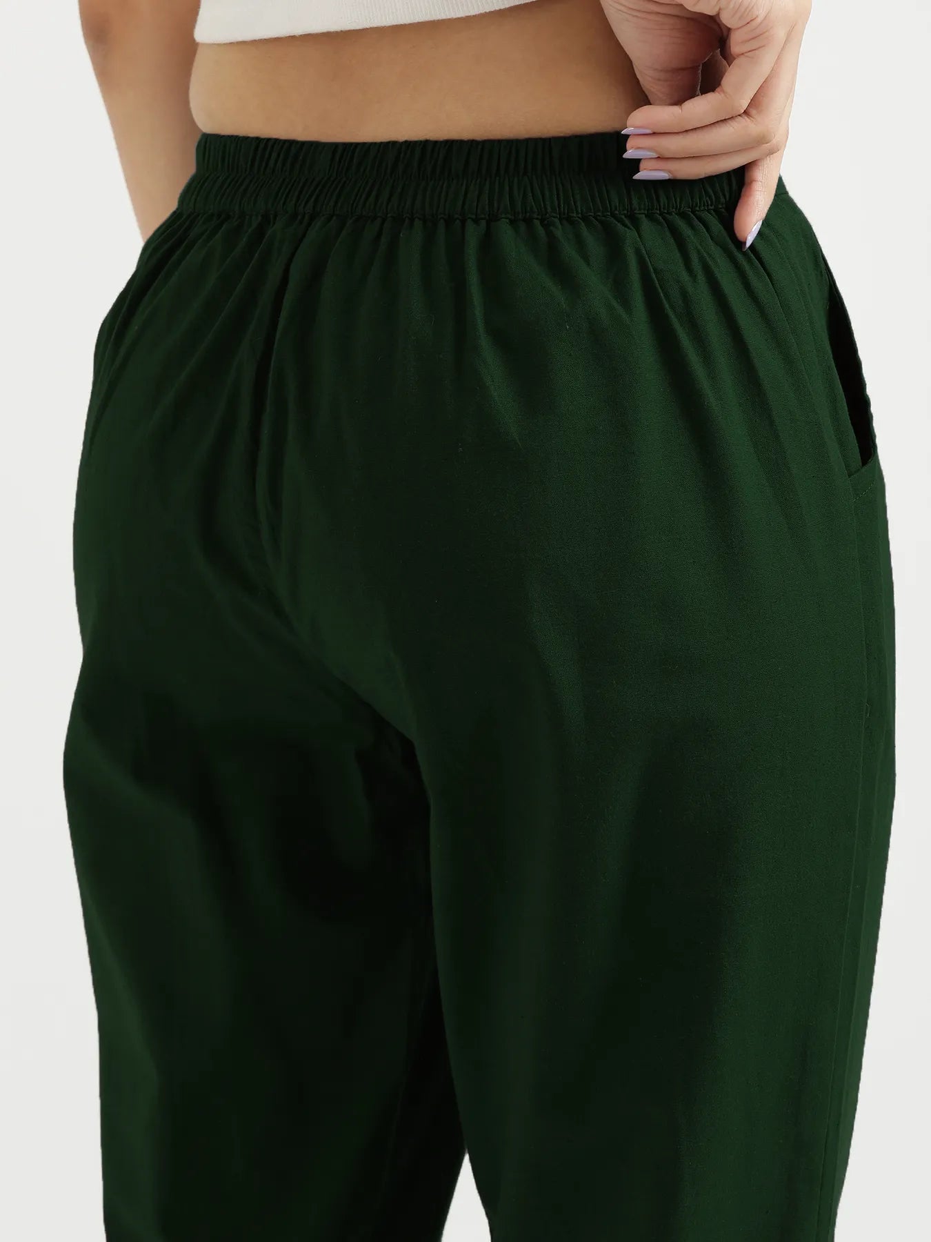 Women Sage Green Cotton Pant