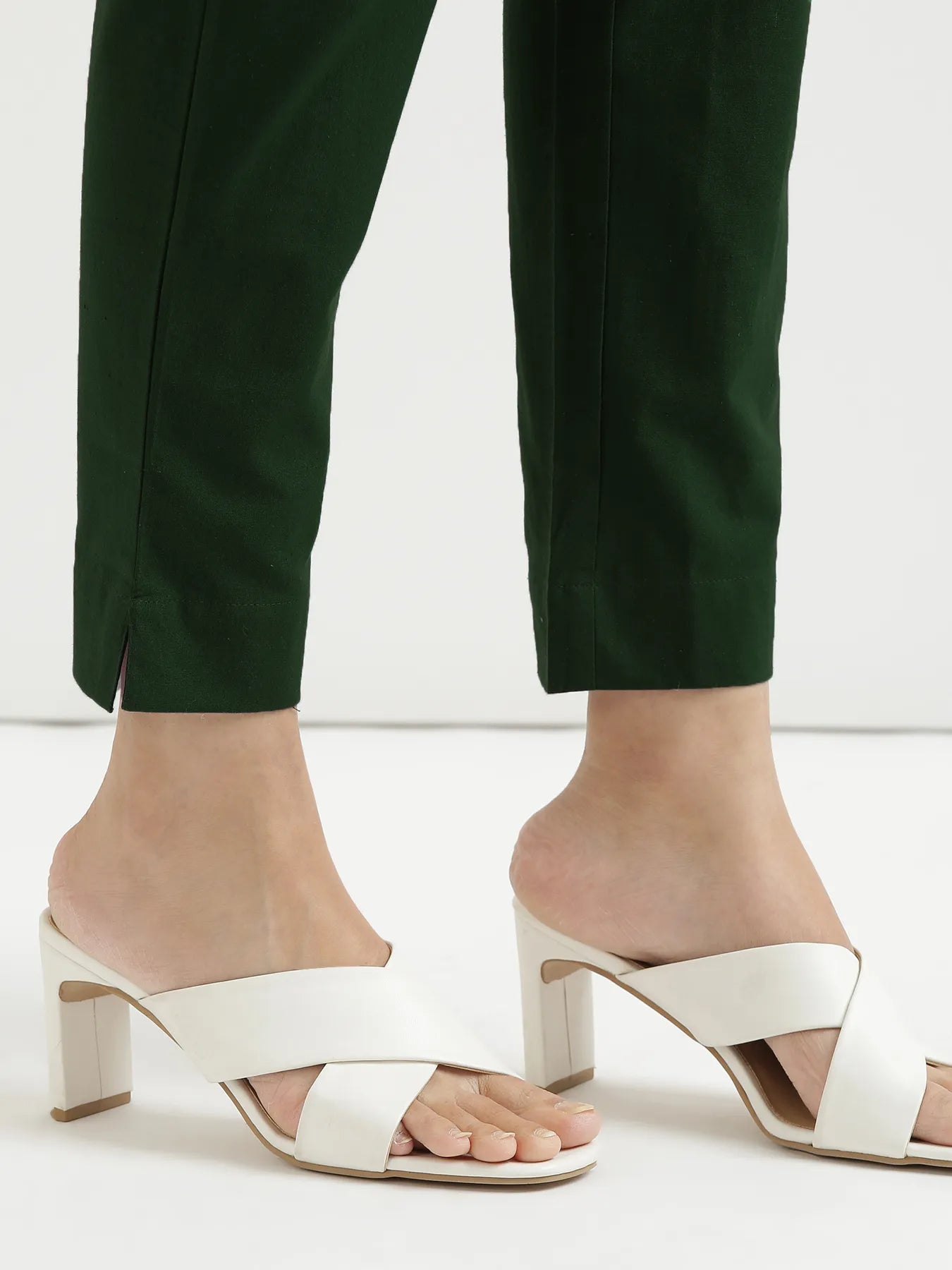 Women Sage Green Cotton Pant