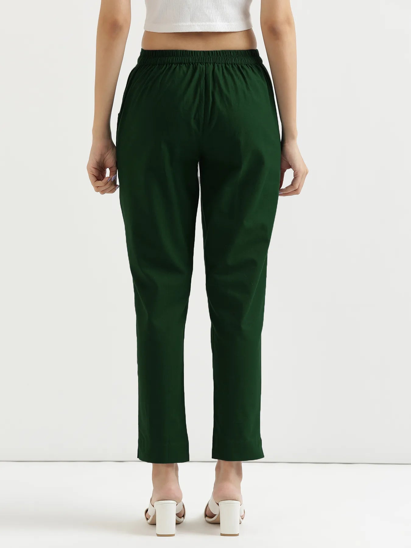 Women Sage Green Cotton Pant
