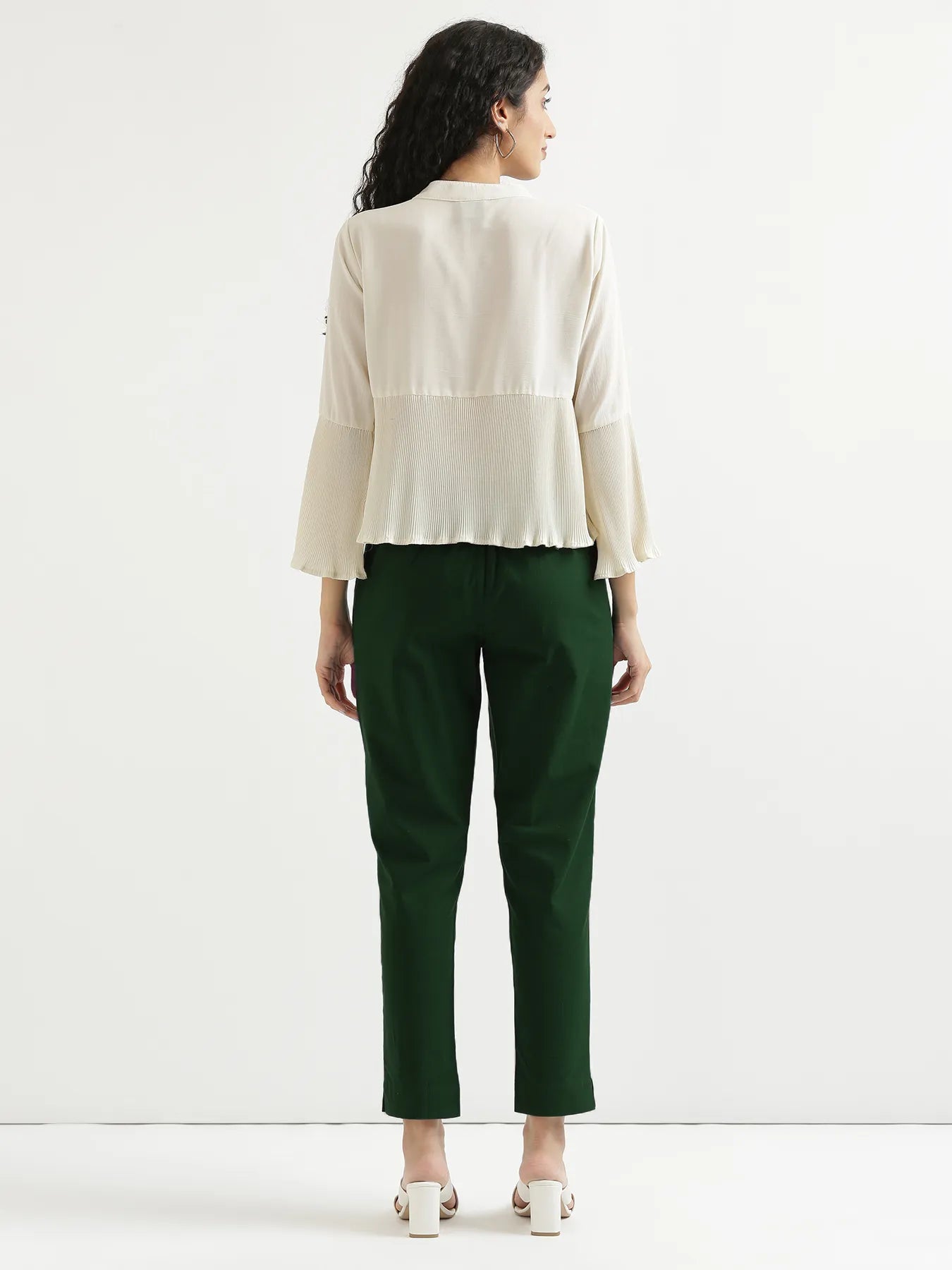 Women Sage Green Cotton Pant