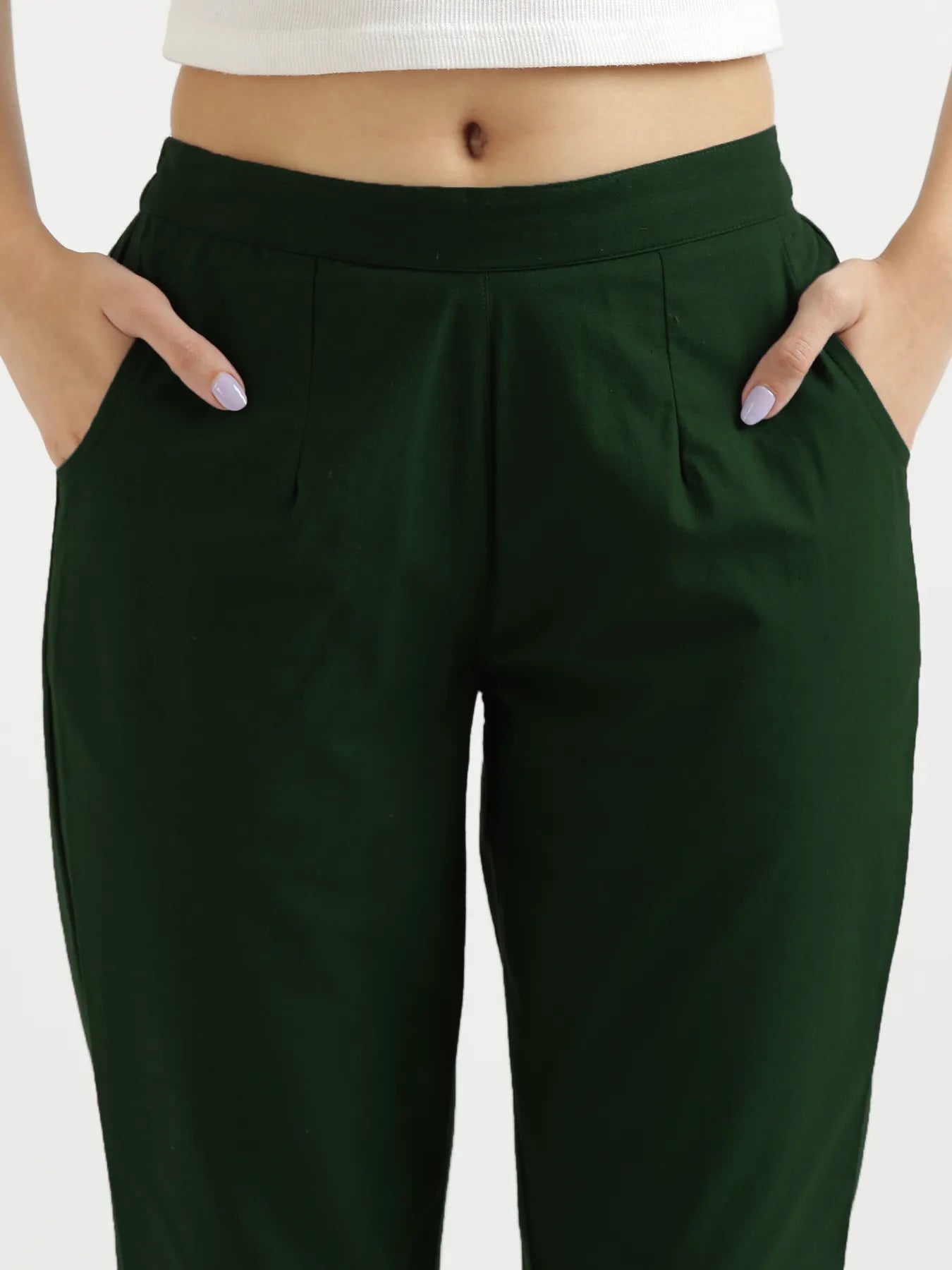 Women Sage Green Cotton Pant