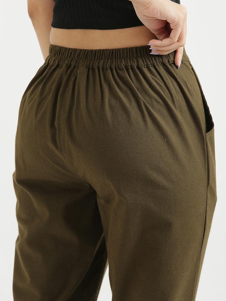 Olive Green Cotton Pant