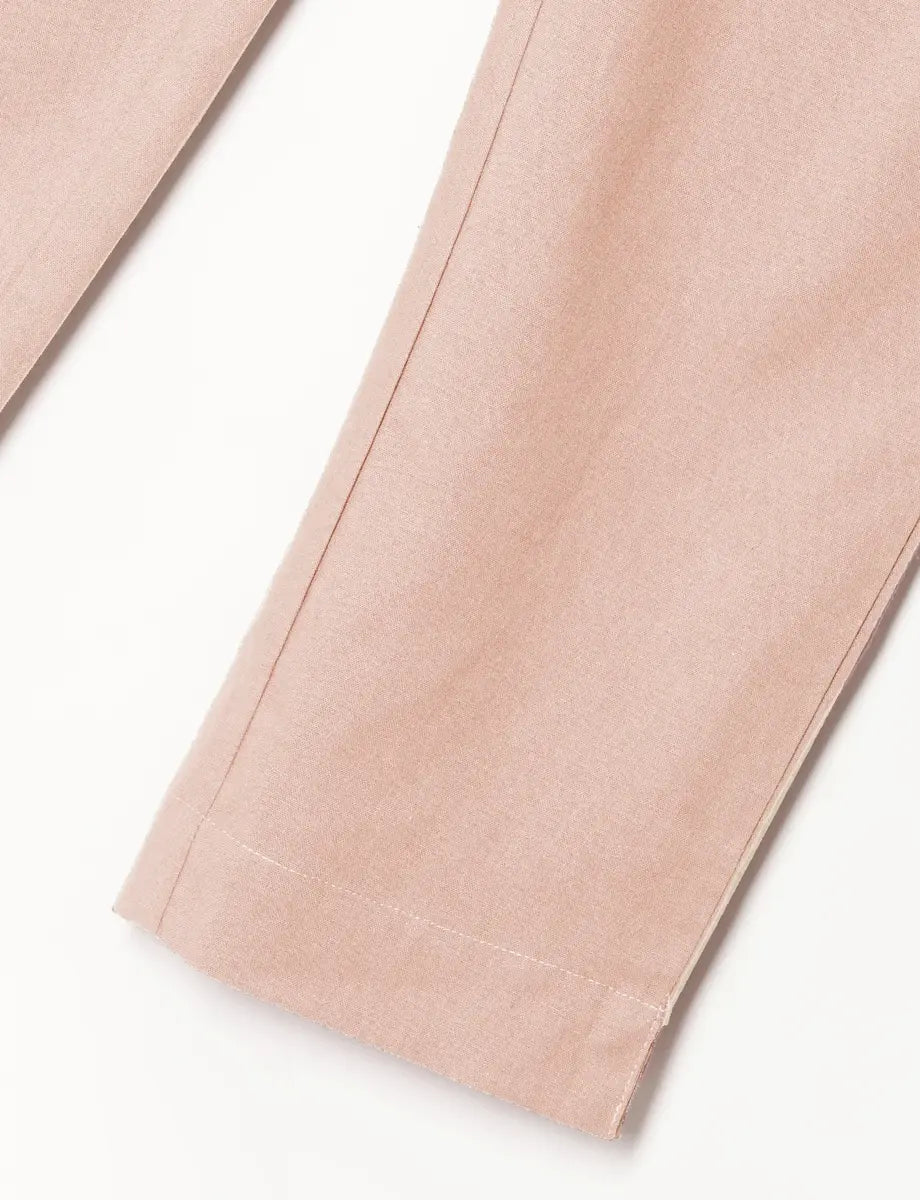 Women Salmon Pink Cotton Pant