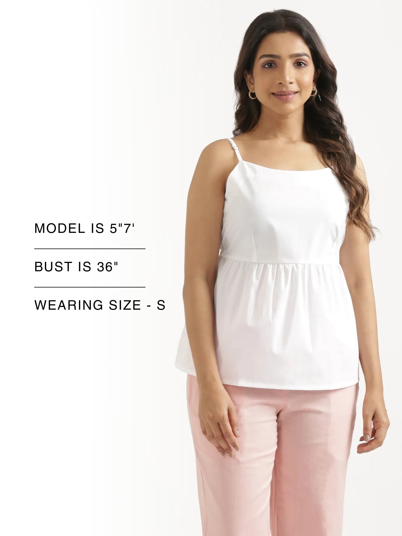 Women White Better Cotton Peplum Top