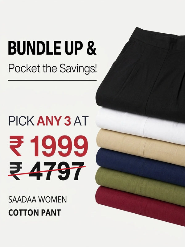 Pick Any 3 Women Cotton Pant