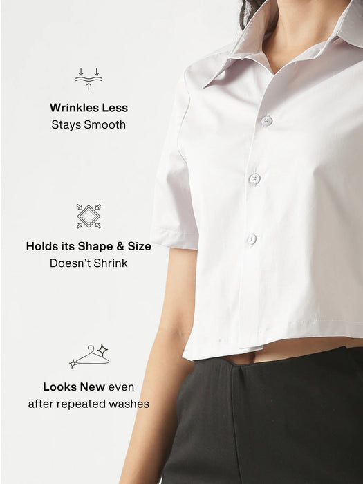 Women Grey Better Cotton Crop Shirt
