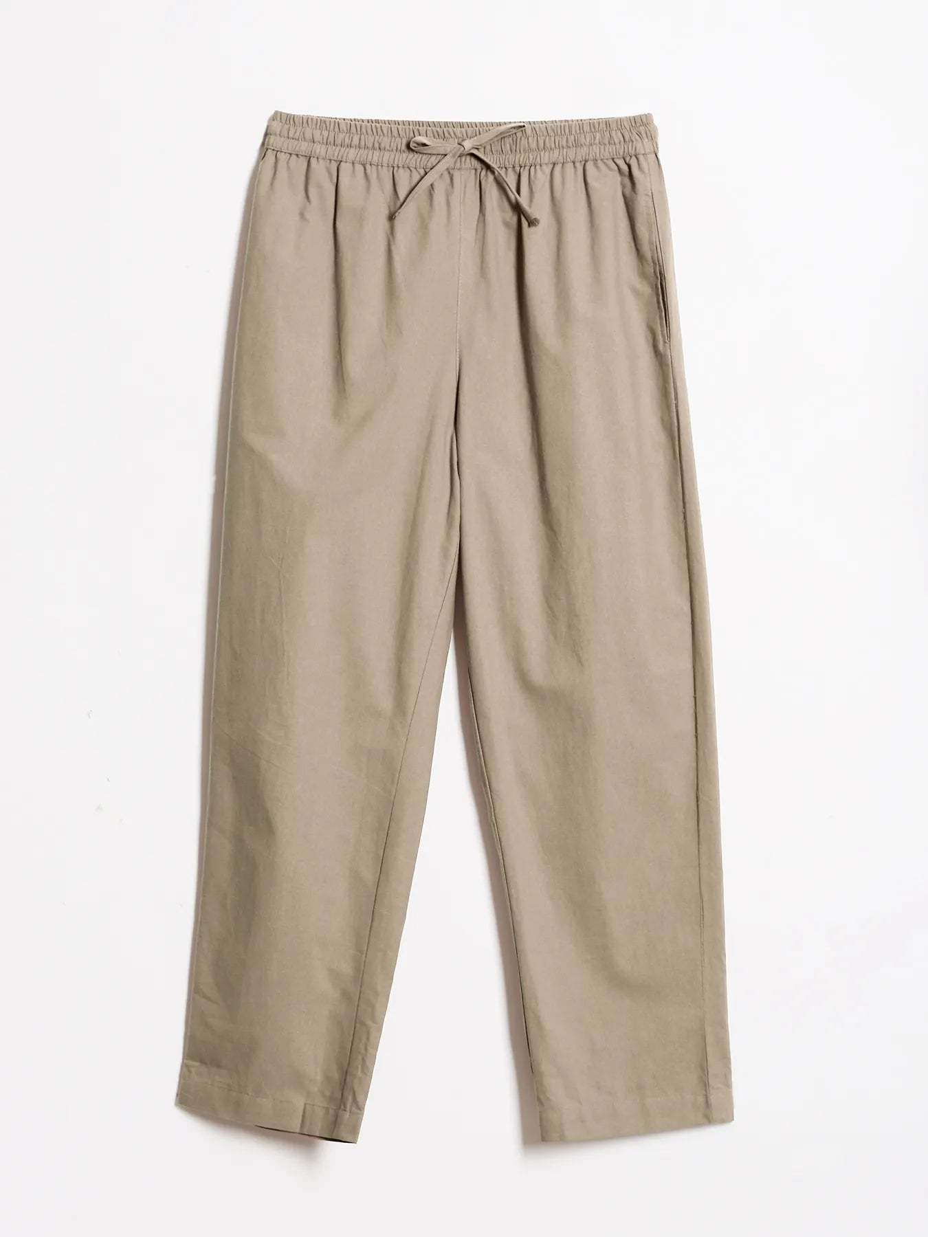 Women Khakhi Cotton Straight Pant