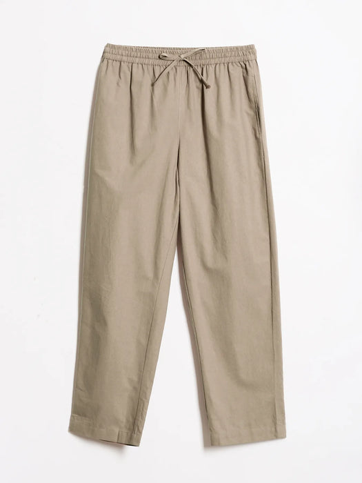 Women Khakhi Cotton Straight Pant