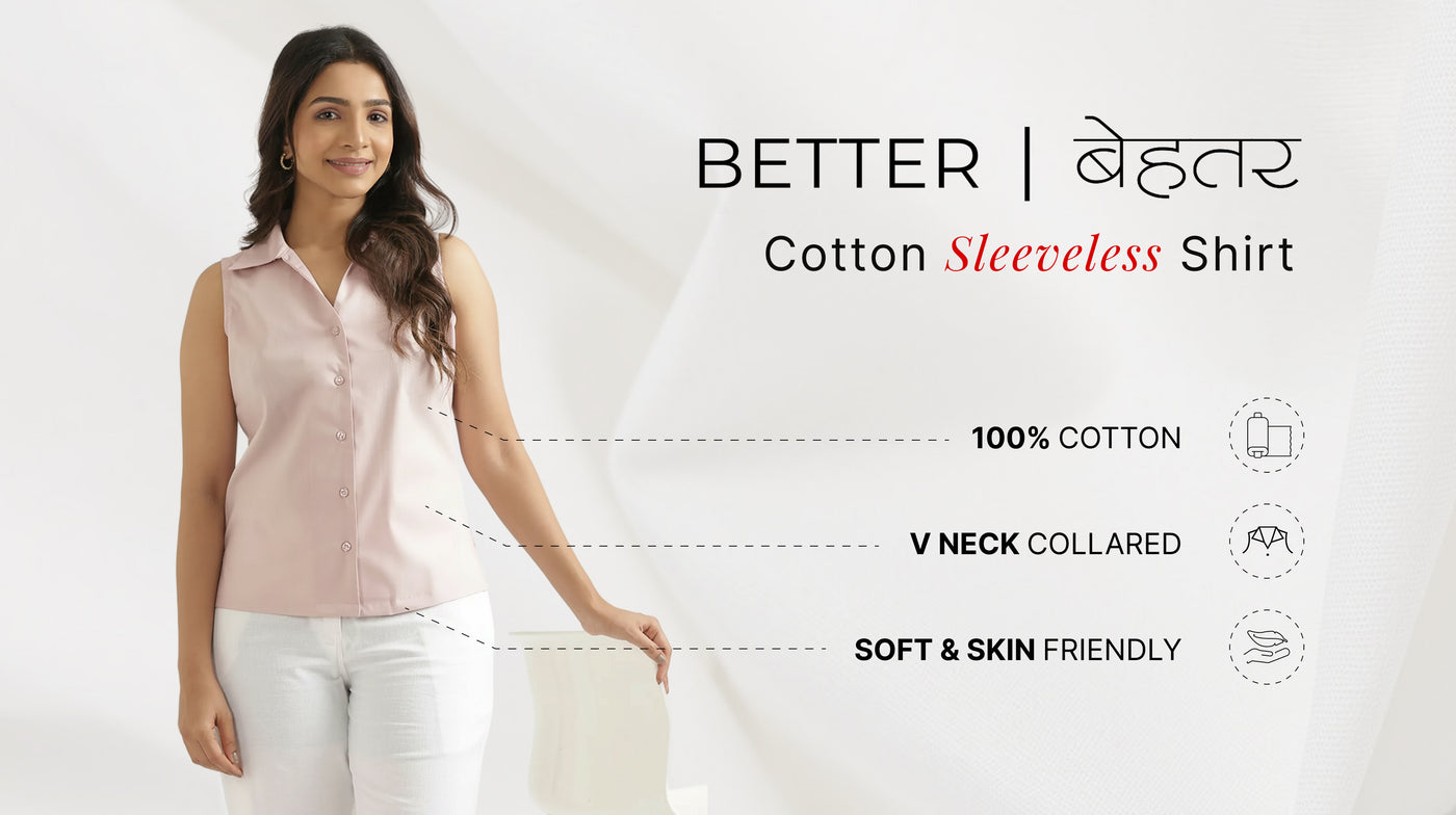 Women Better Cotton Sleeveless Shirt