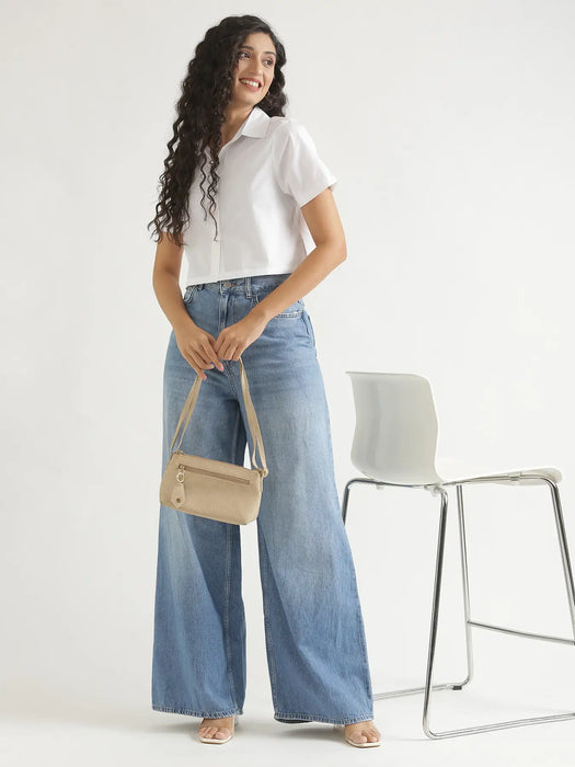 Women White Better Cotton Crop Shirt
