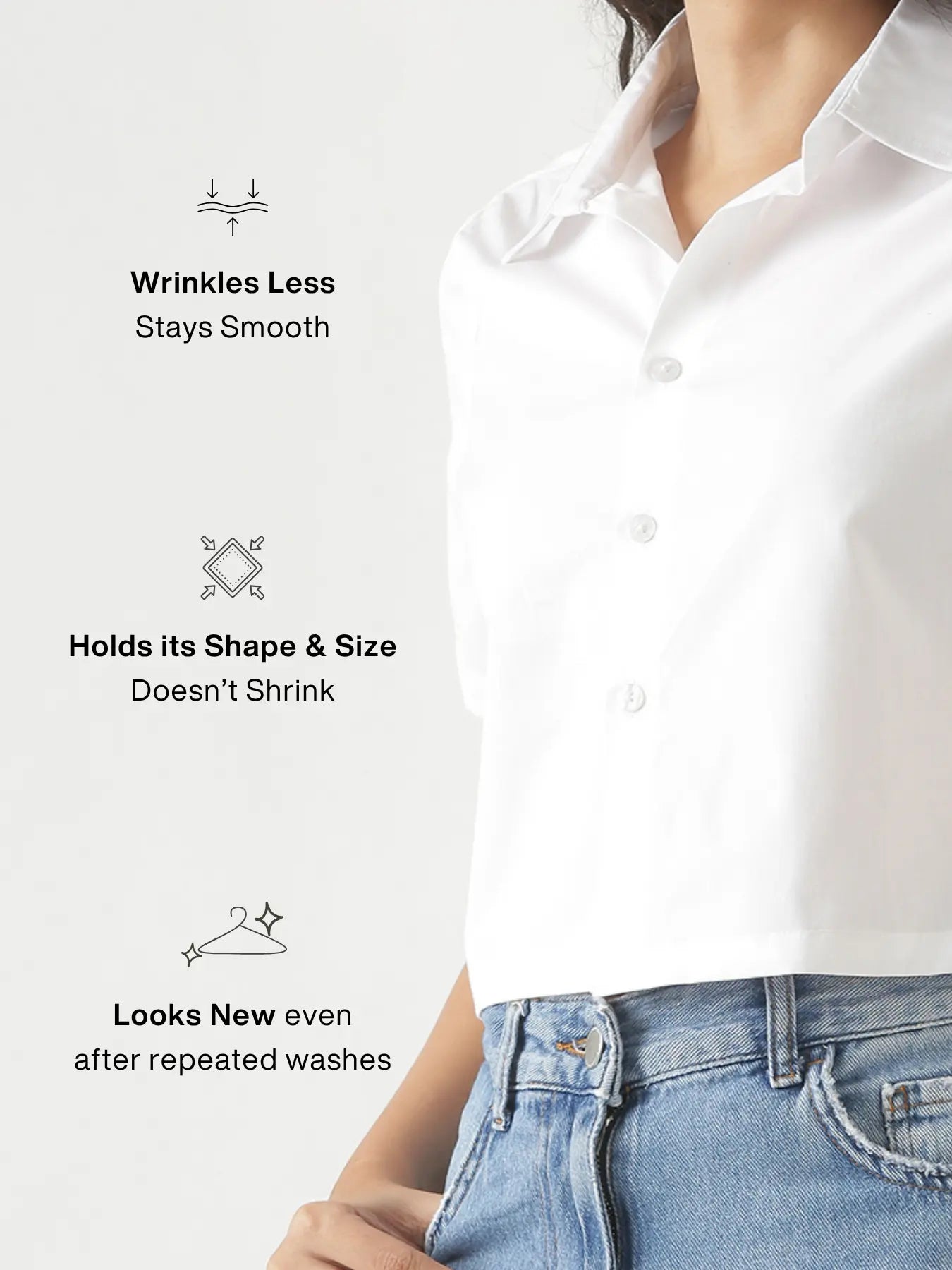 Women White Better Cotton Crop Shirt