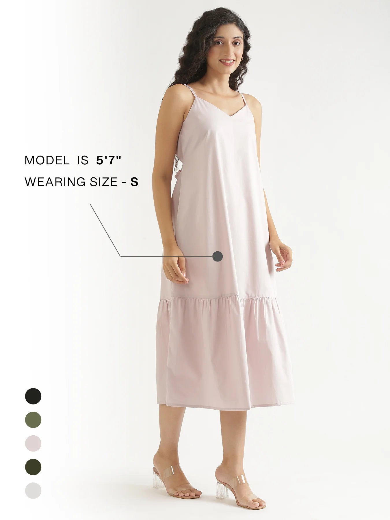 Women Mauve Pink Better Cotton Tier Dress