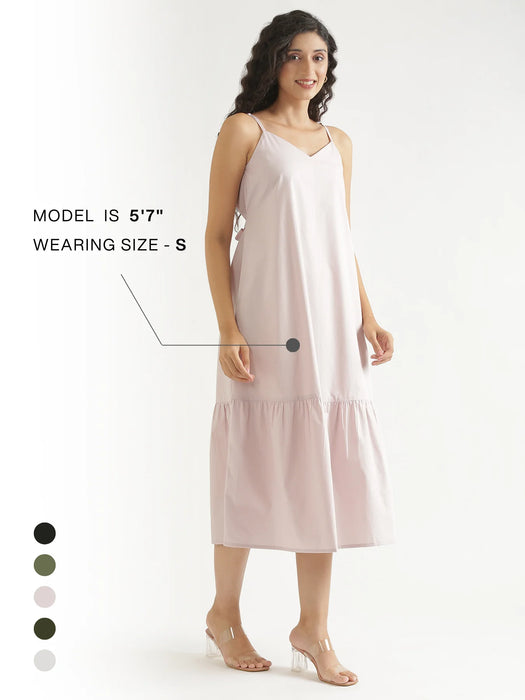 Women Mauve Pink Better Cotton Tier Dress