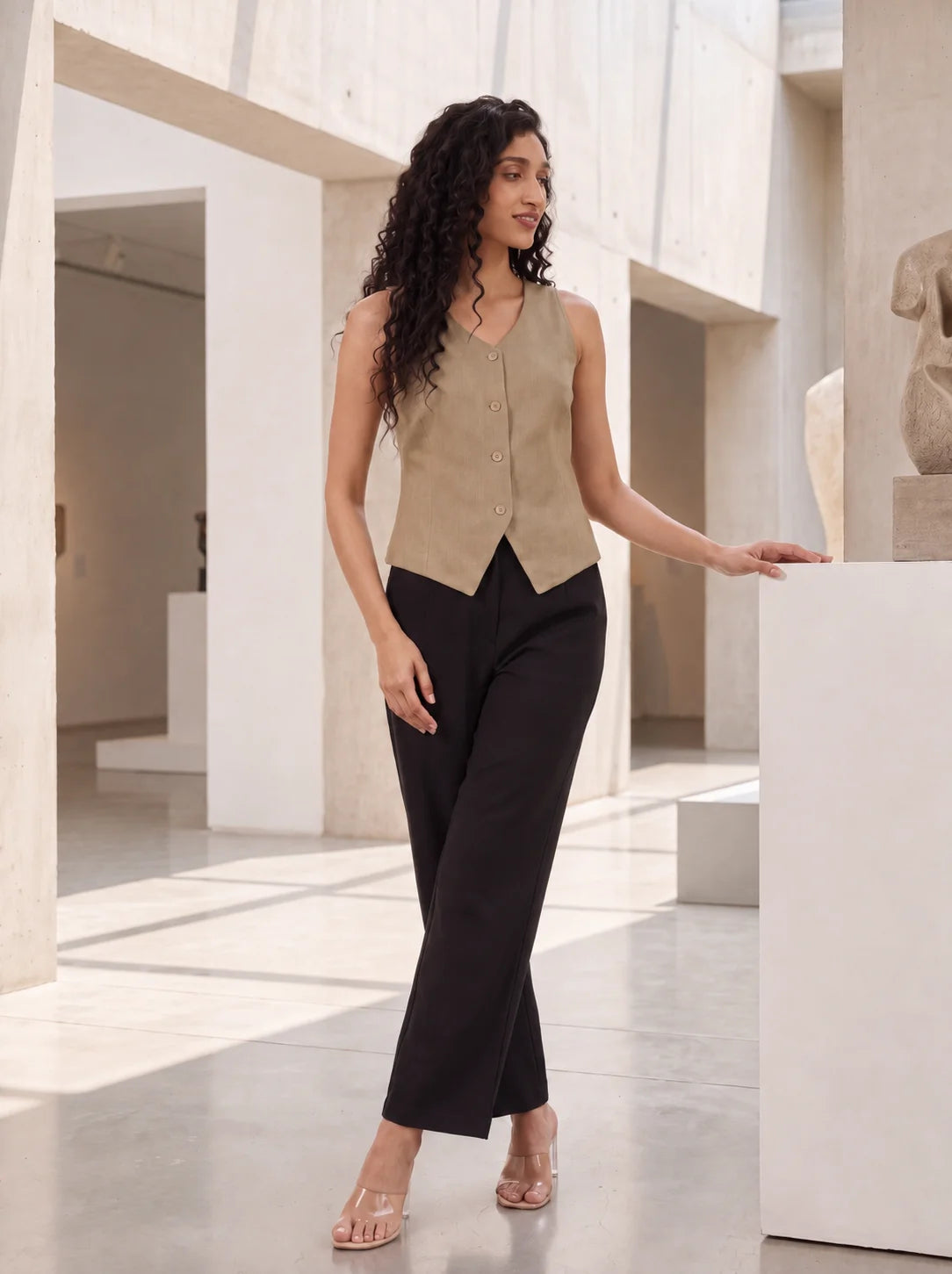Women Black Wide Leg Trouser