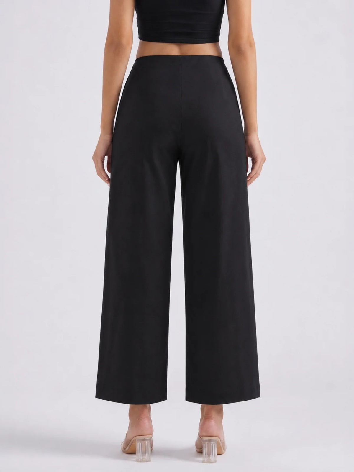 Women Black Wide Leg Trouser