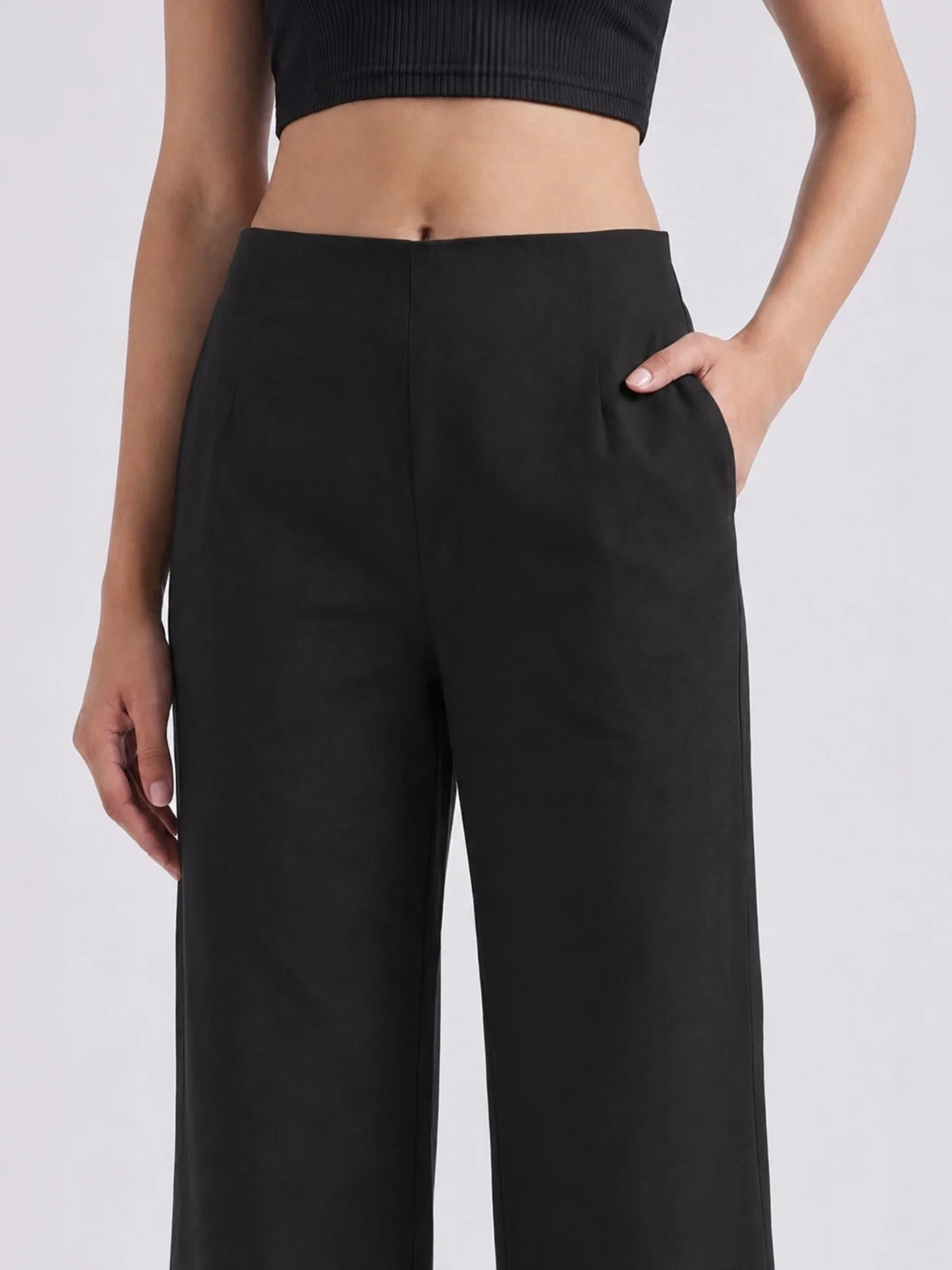 Women Black Wide Leg Trouser