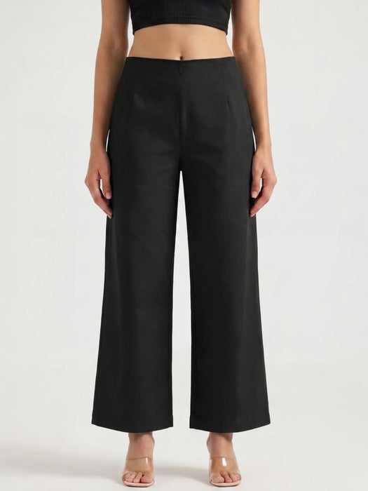 Women Black Wide Leg Trouser