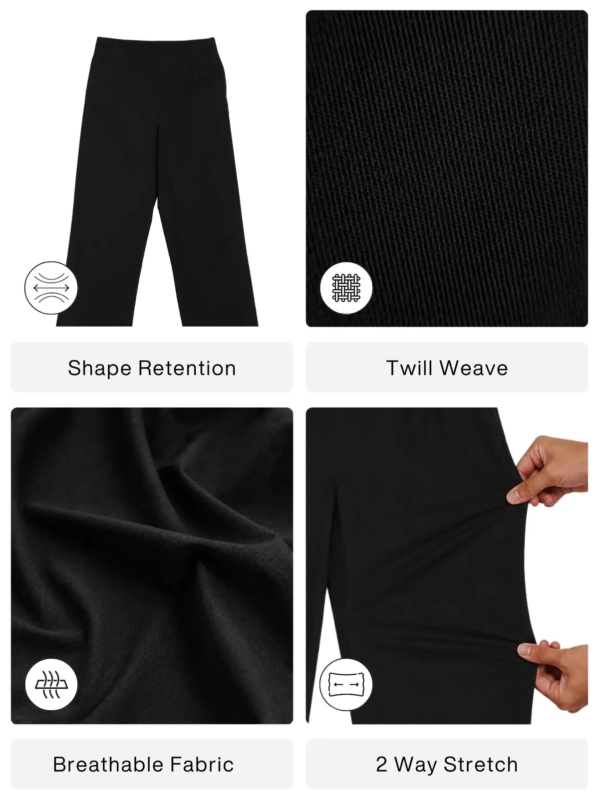 Women Black Wide Leg Trouser