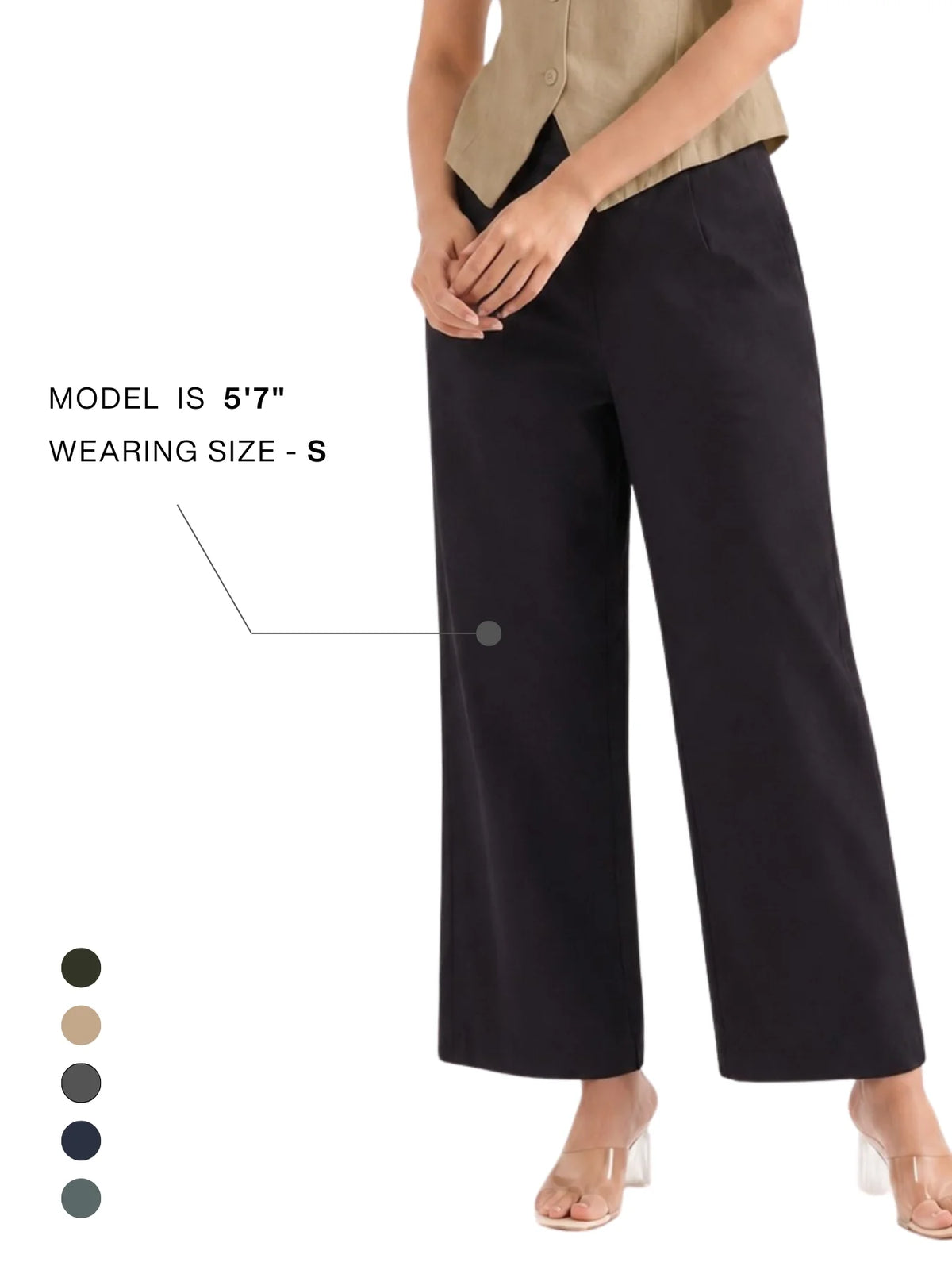 Women Black Wide Leg Trouser