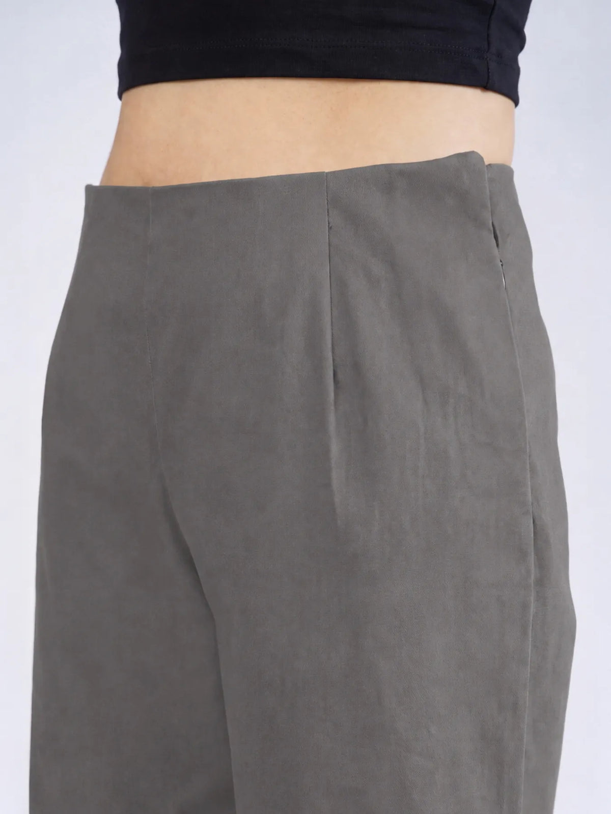 Women Dark Grey Wide Leg Trouser