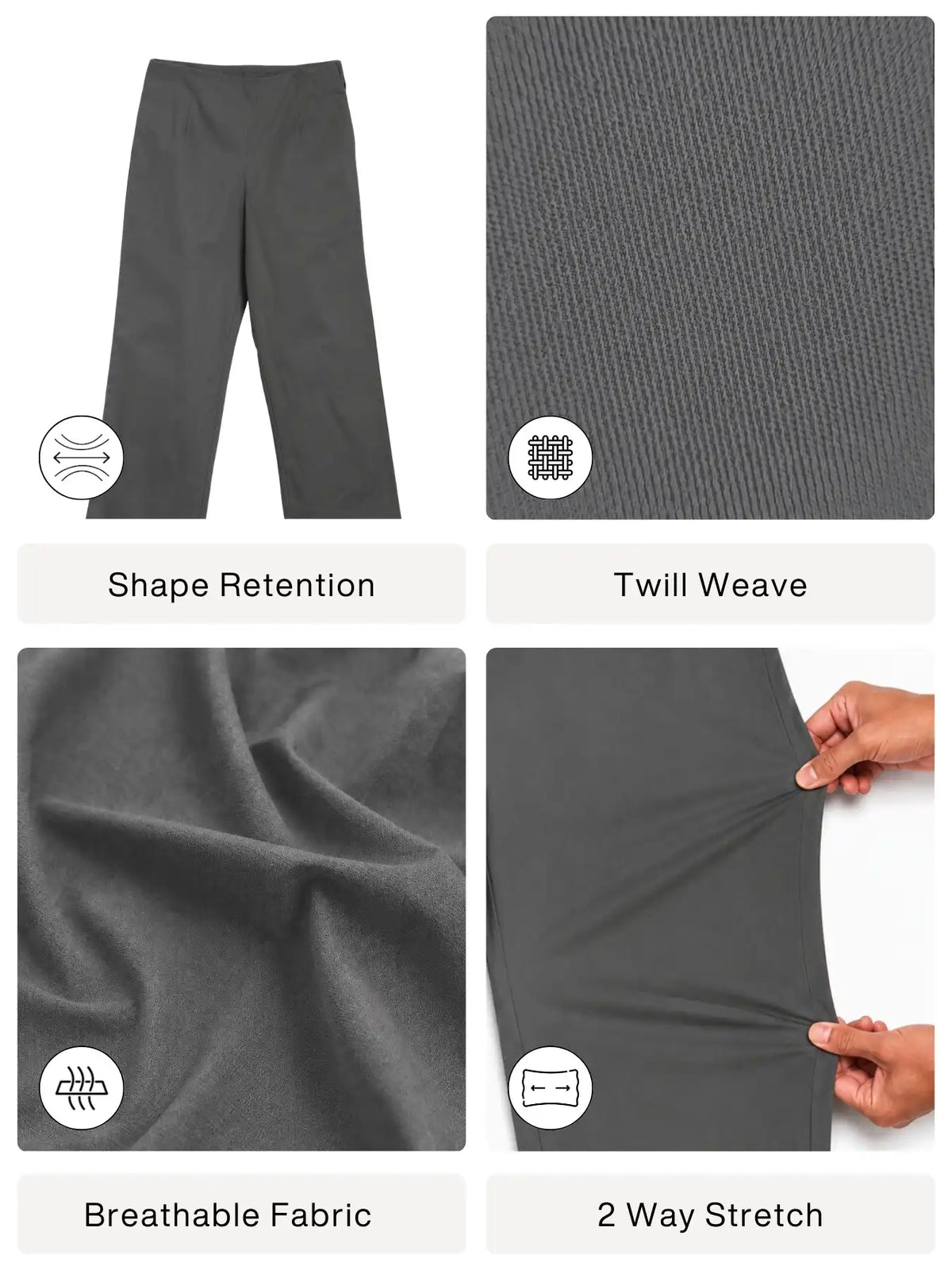 Women Dark Grey Wide Leg Trouser