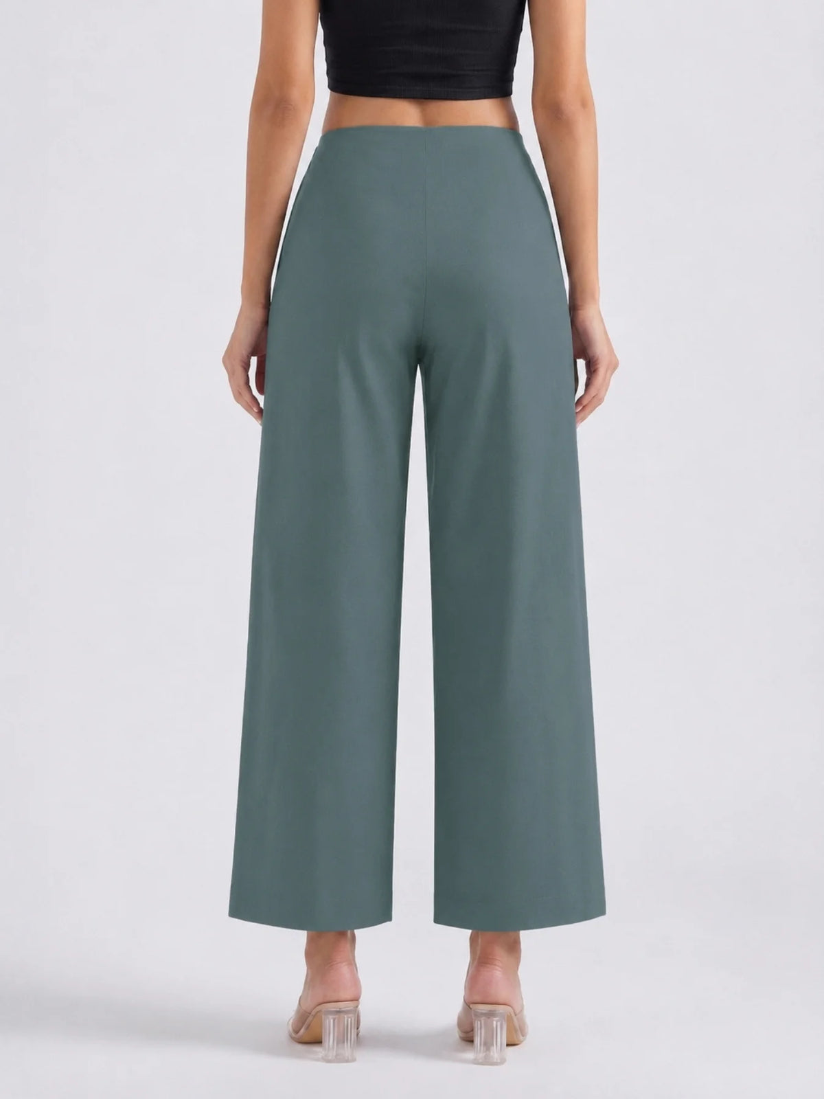 Women Grey Wide Leg Trouser